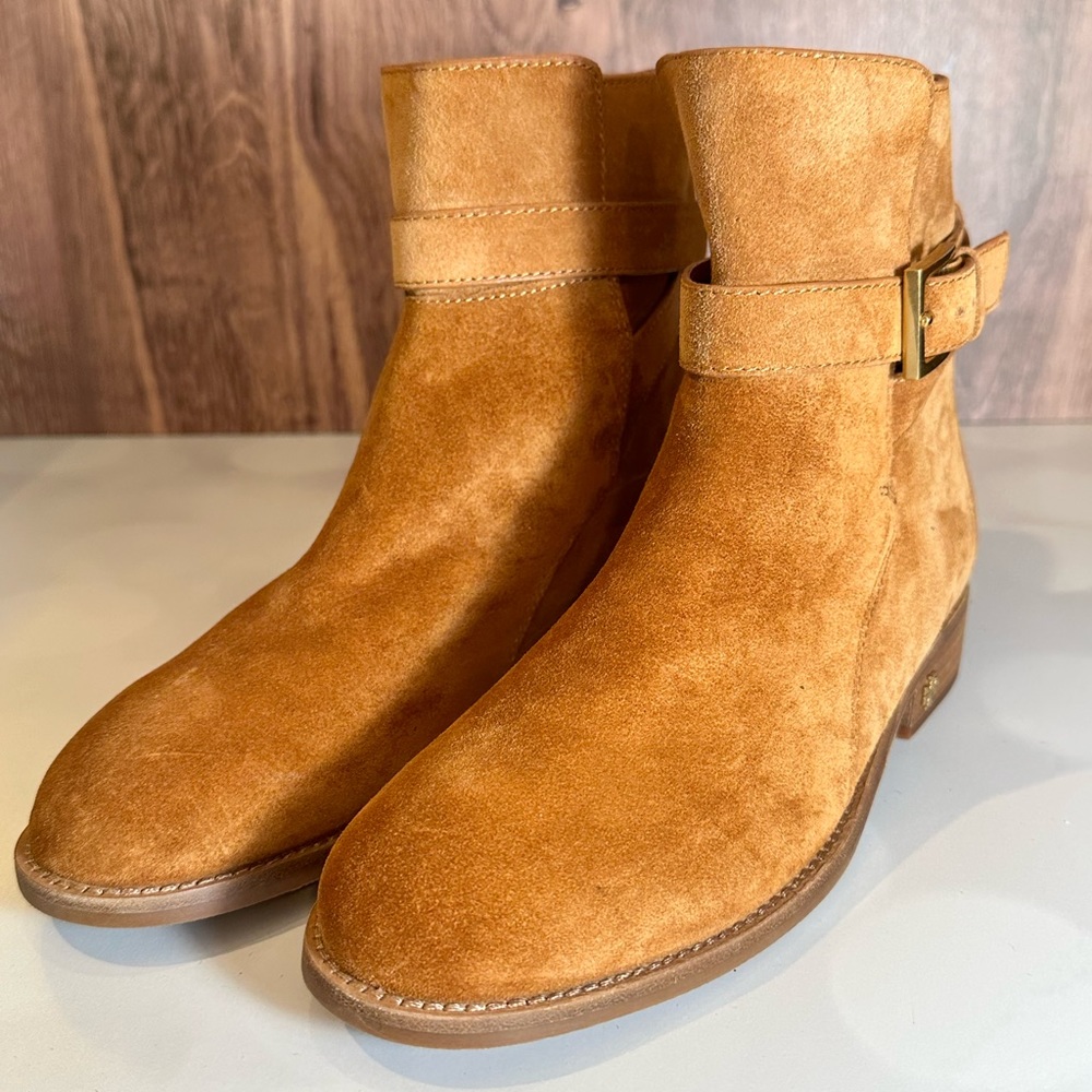 Tory Burch Brooke Ankle Suede Buckle Boot Size 7 NEW